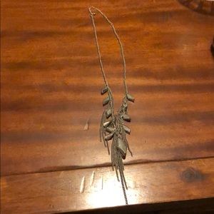 Beautiful antiqued silver tone tiered necklace.